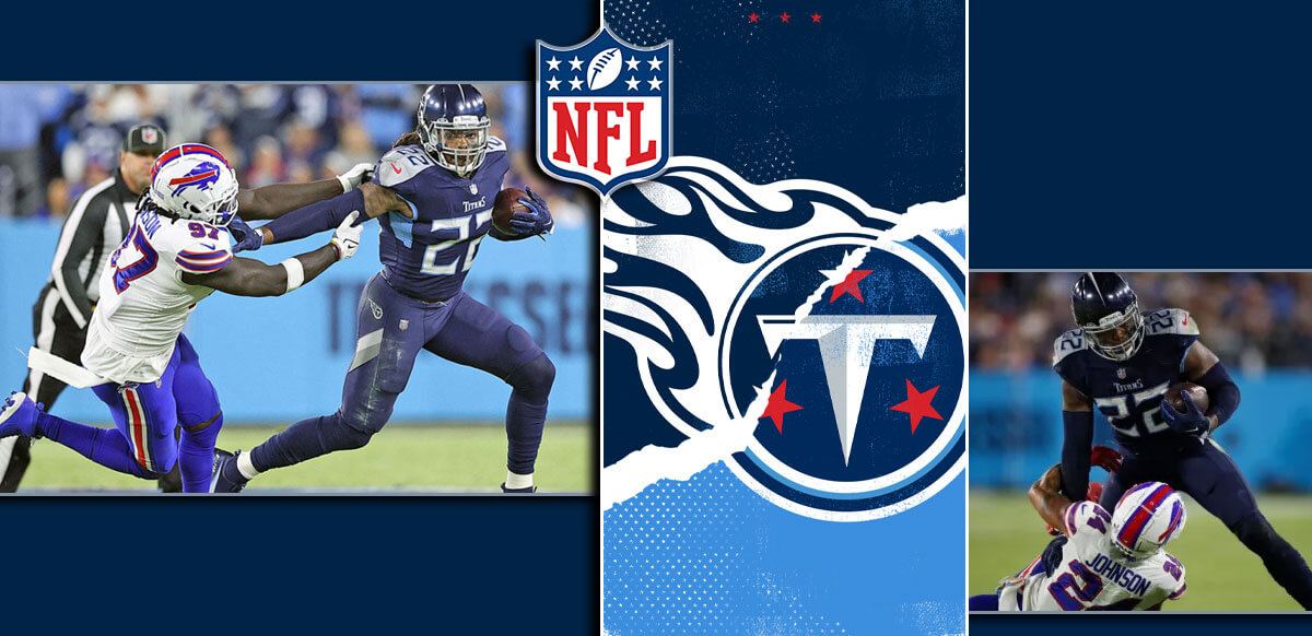 Derrick Henry Vs Buffalo With Titans Background