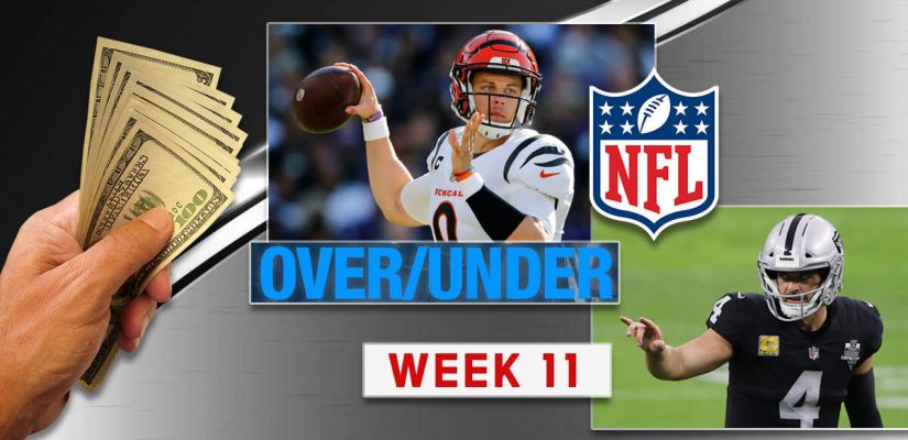 NFL Over Under Betting Week 11