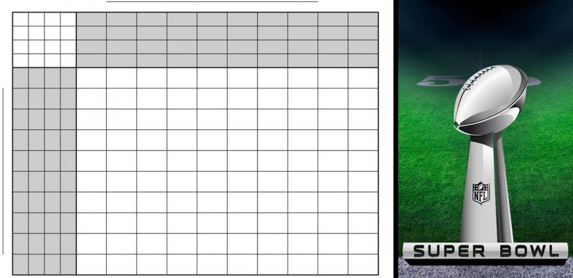 Superbowl Squares With Superbowl Trophy